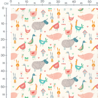Tissu - Animaux stylisés géométriques