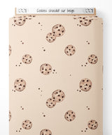 Tissu - Cookies chocolat sur beige