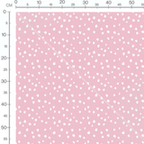 Tissu - Pois blancs aléatoires sur rose
