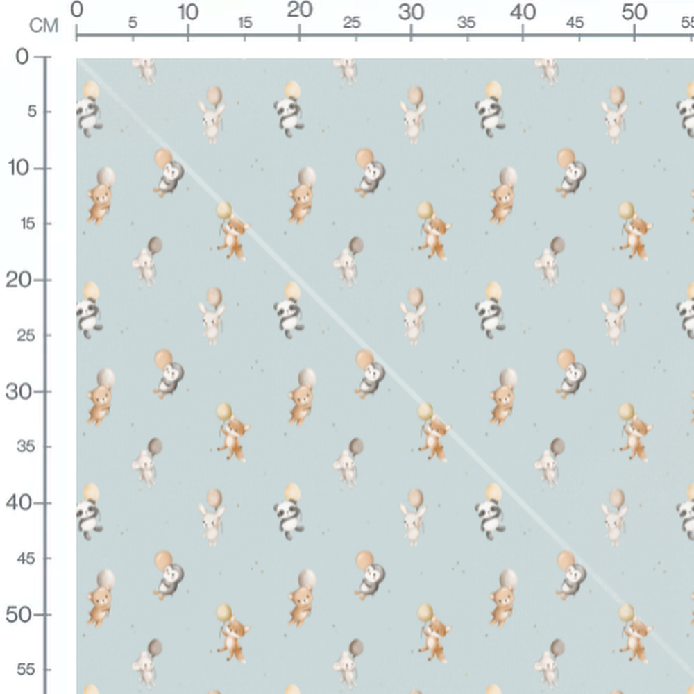 Tissu - Lapins beige et carottes marron