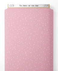 Tissu - Pois blancs sur rose doux