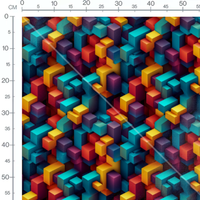 Tissu - Blocs Colorés Futuristes
