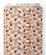 Tissu - Fleurs vives sur fond blanc
