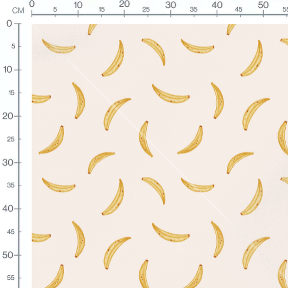 Tissu - Bananes tachetées sur beige