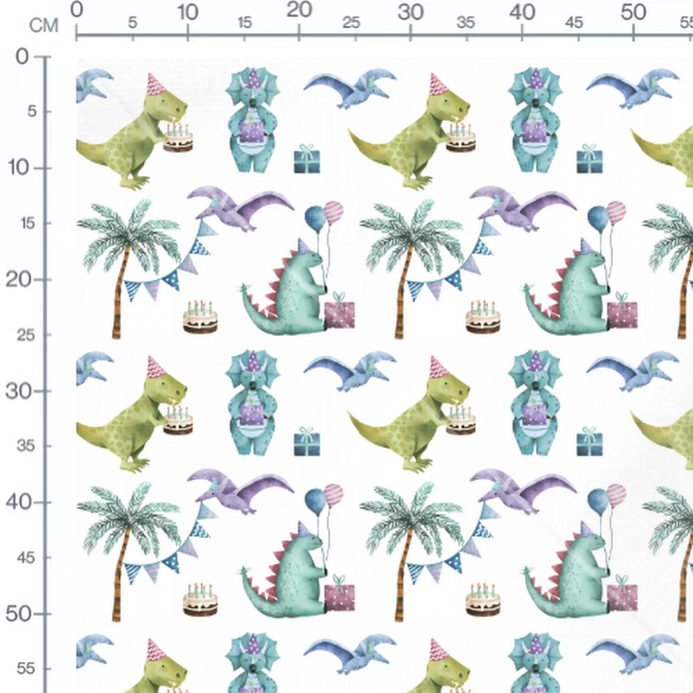 Tissu - Dinosaures fête d'anniversaire