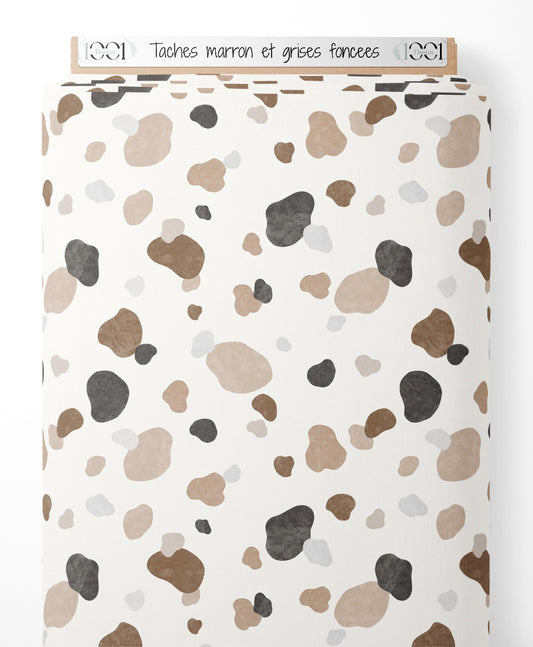 Tissu - Taches marron et grises foncées