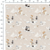 Tissu - Animaux polaires en fête 2