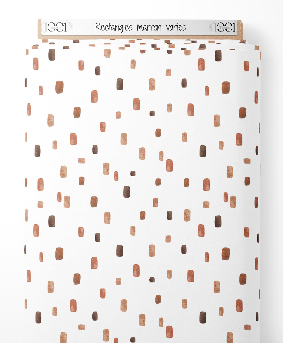 Tissu - Rectangles marron variés