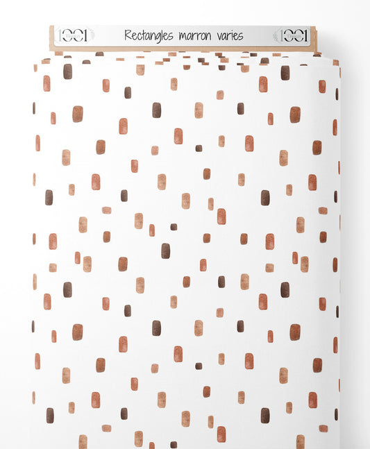 Tissu - Rectangles marron variés