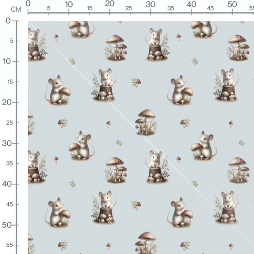 Tissu - Pommes et fleurs délicates