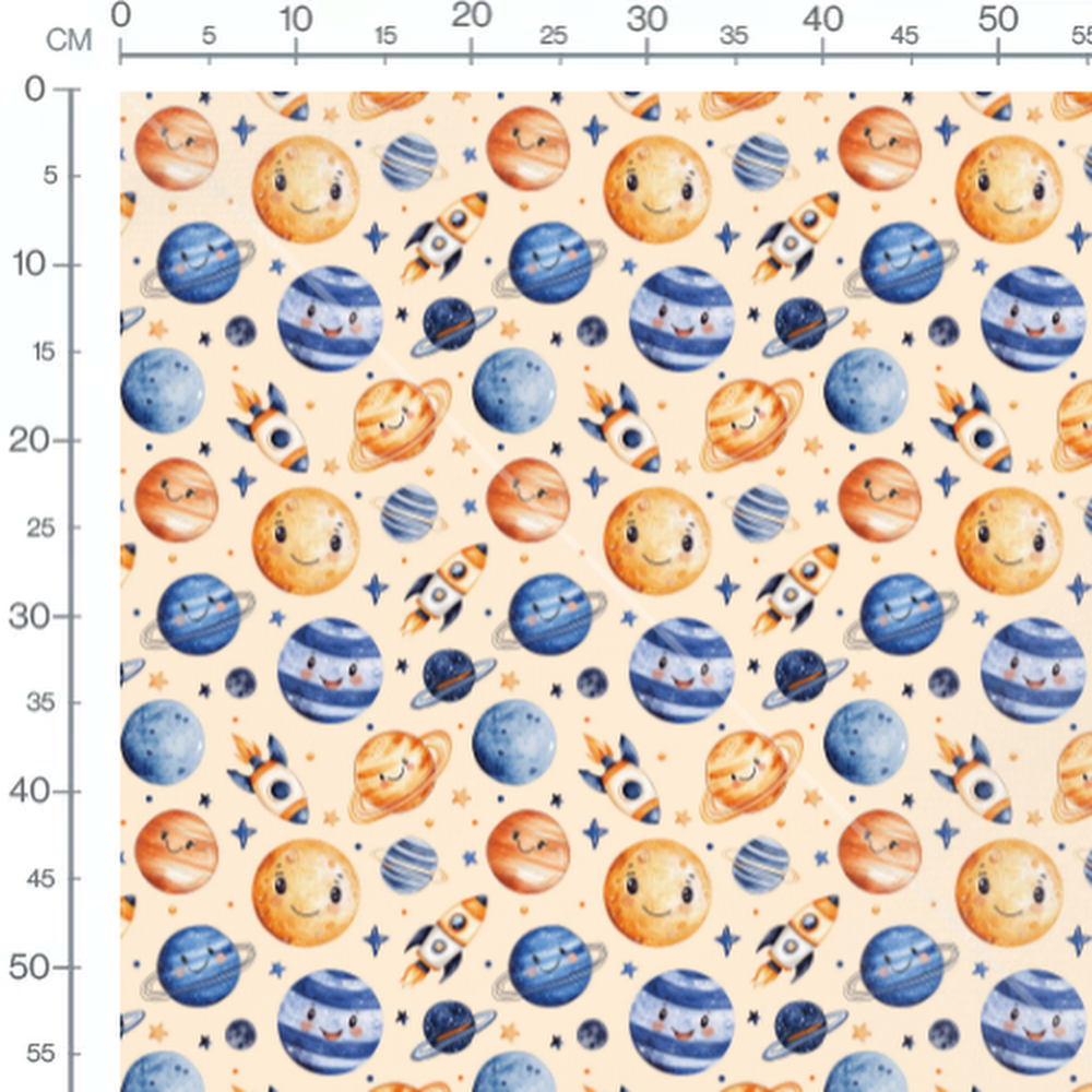 Tissu - Renards roux sur fond blanc