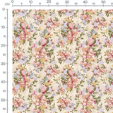 Tissu - Bouquets roses et jaunes 2