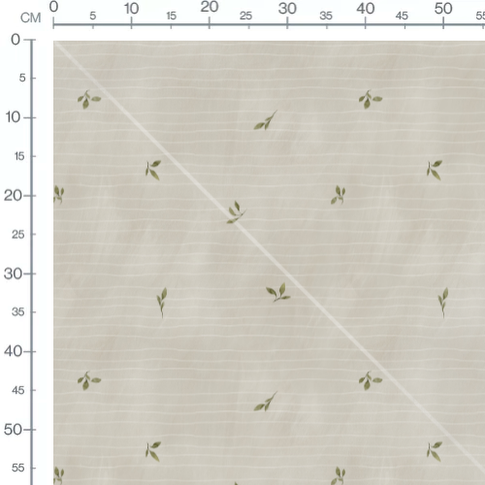 Tissu - Petites feuilles sur fond beige
