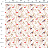 Tissu - oiseaux pastel