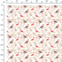 Tissu - oiseaux pastel