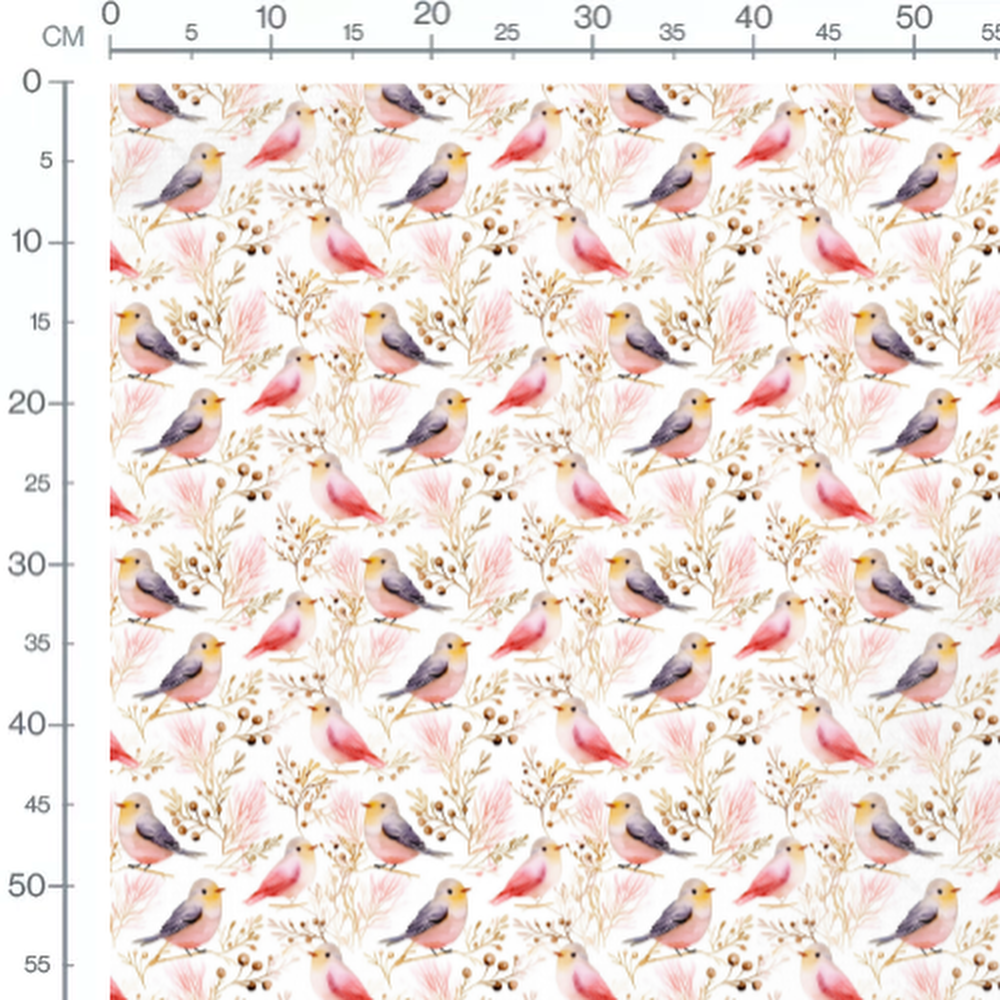 Tissu - oiseaux pastel