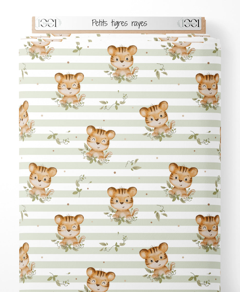 Tissu - Petits tigres rayés