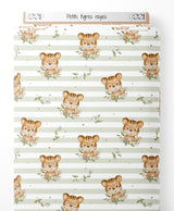 Tissu - Petits tigres rayés
