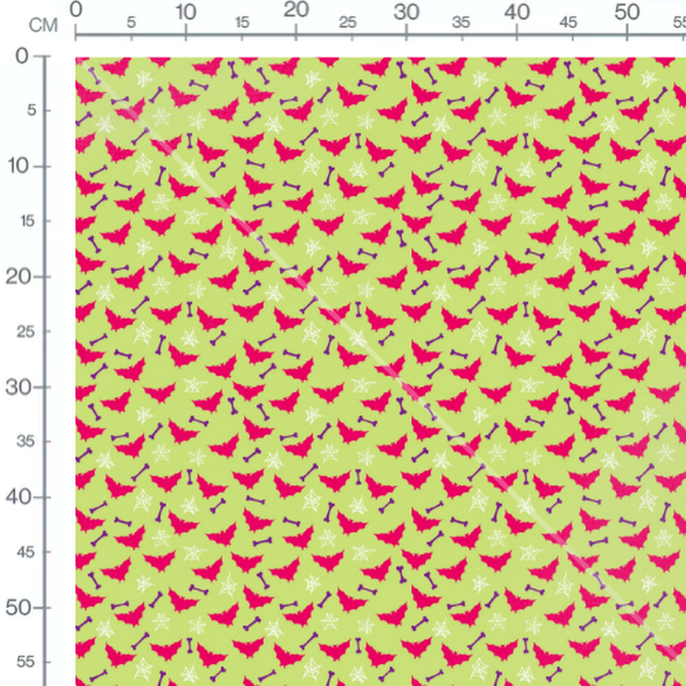 Tissu - Chauves-souris et toiles blanches
