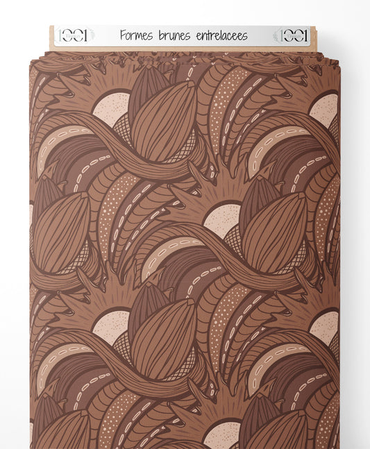 Tissu - Formes brunes entrelacées