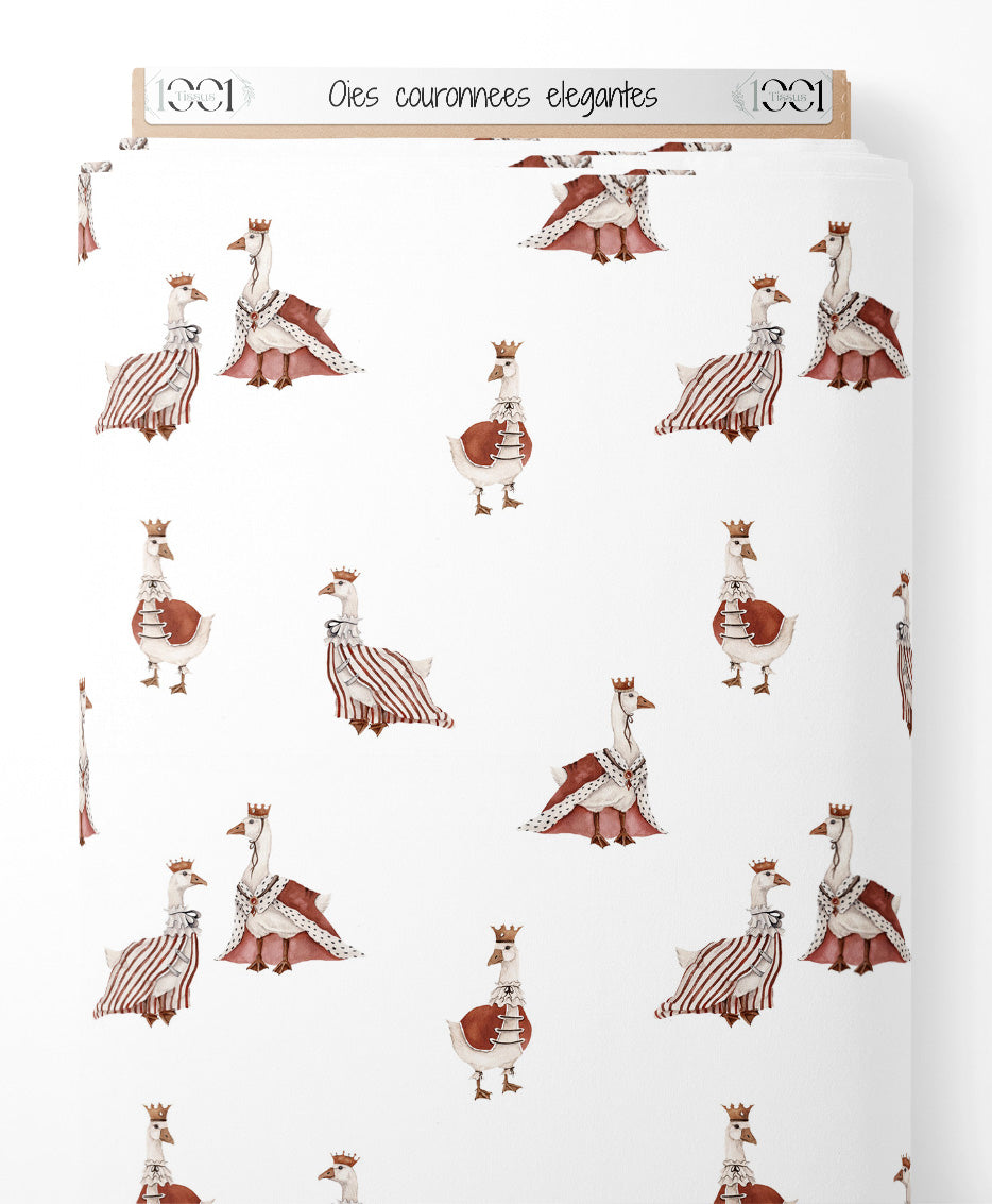Tissu - Oies couronnées élégantes