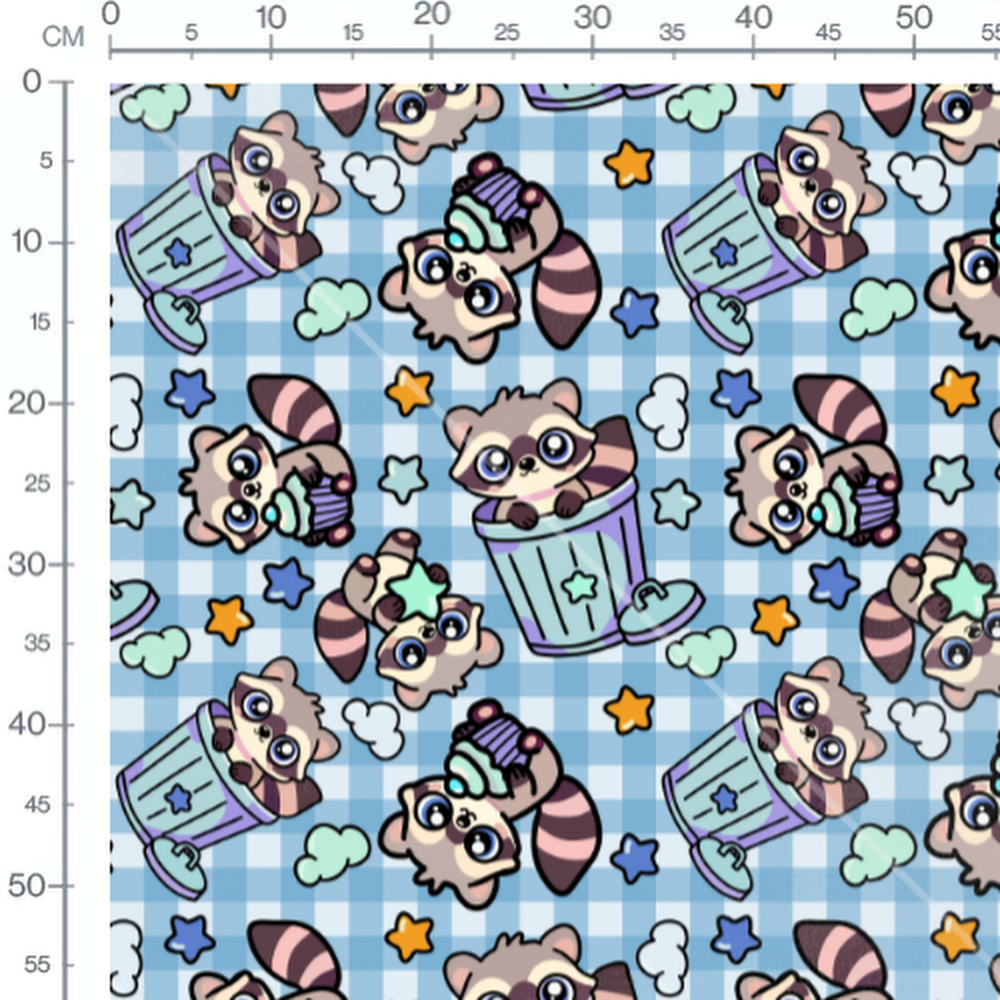 Tissu - raton laveur kawaii