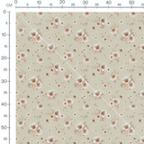 Tissu - Fleurs blanches et beige champêtre