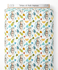 Tissu - Tortues et fruits tropicaux