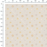 Tissu - Têtes d'animaux sur beige