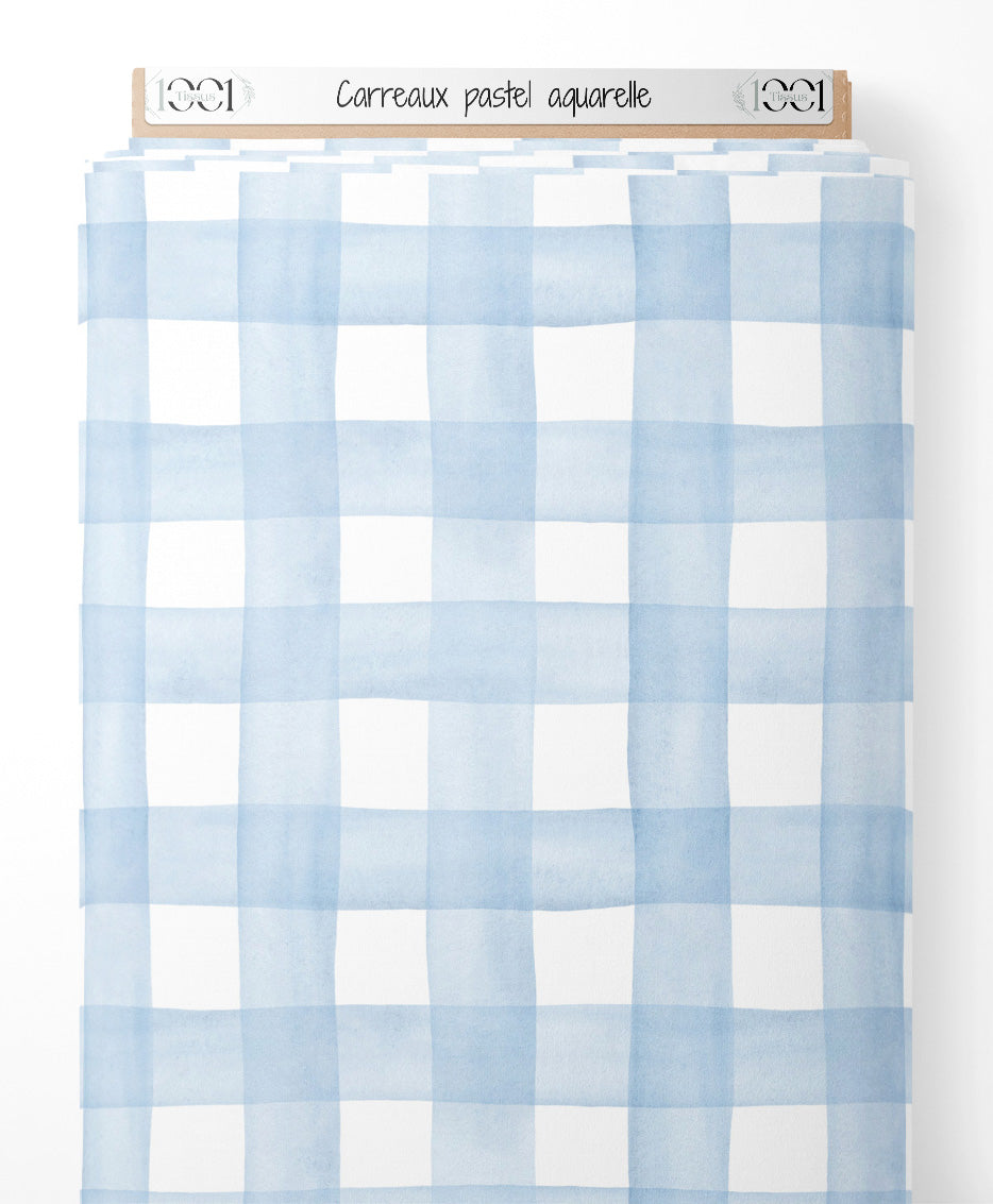 Tissu - Carreaux pastel aquarelle