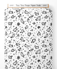 Tissu - Tissu Phoque Mignon Doodle