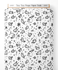 Tissu - Tissu Phoque Mignon Doodle