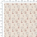 Tissu - Lapins sur lune et nuages