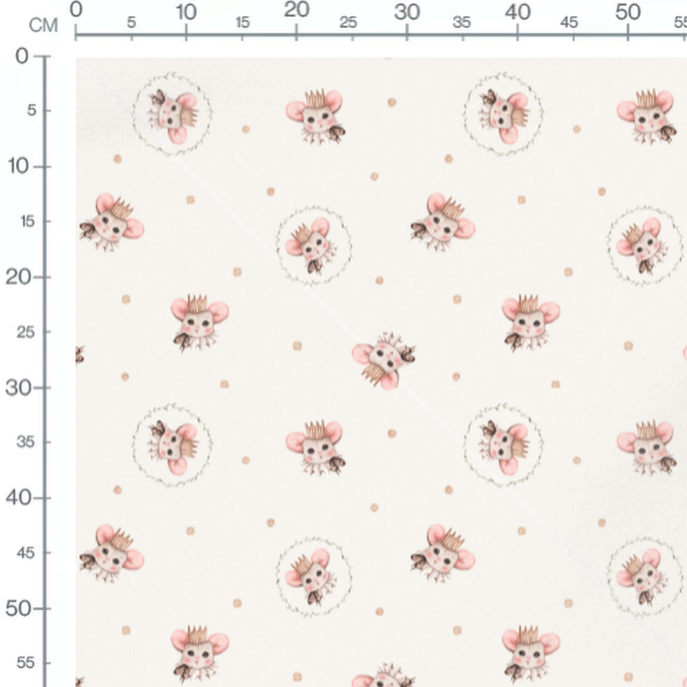 Tissu - Souris avec collerette beige