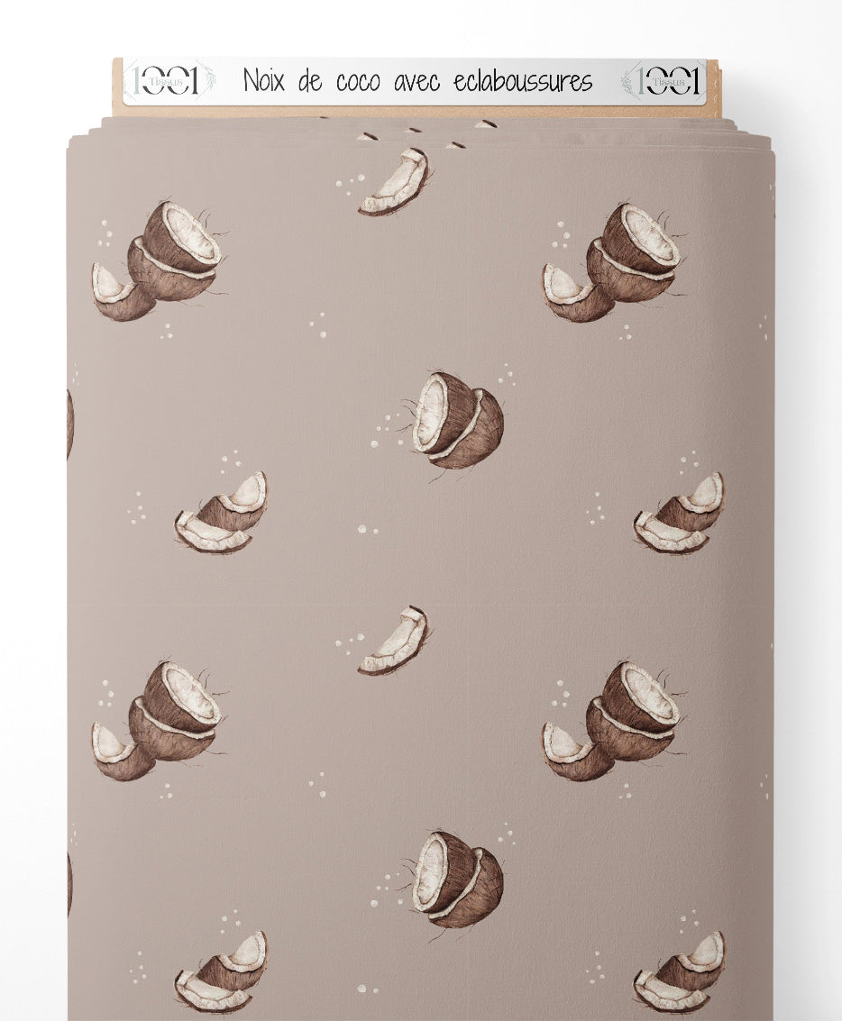Tissu - Noix de coco avec éclaboussures