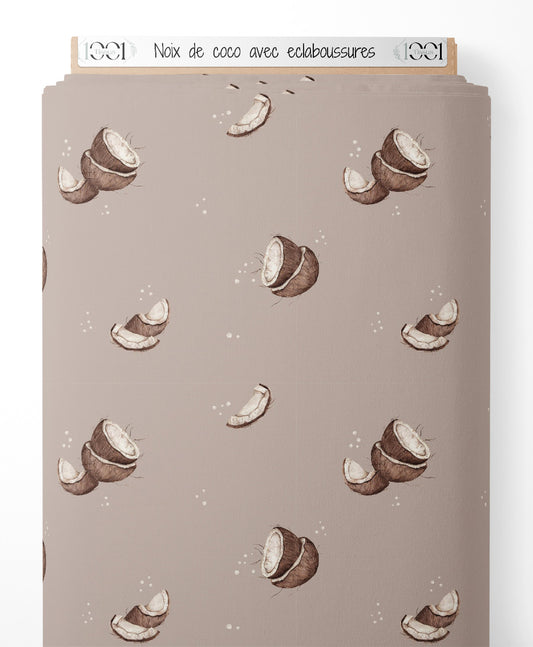 Tissu - Noix de coco avec éclaboussures
