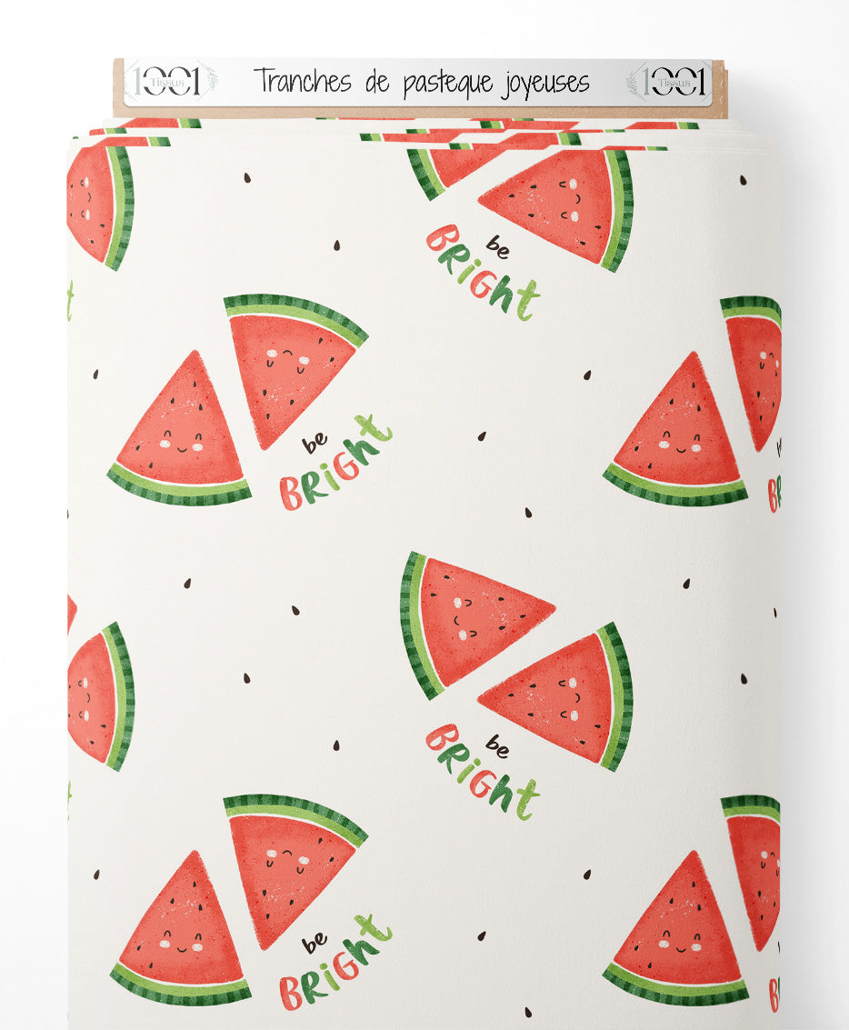 Tissu - Tranches de pastèque joyeuses
