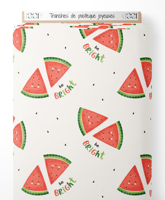 Tissu - Tranches de pastèque joyeuses