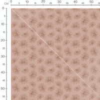 Tissu - Fleurs marron sur rose doux