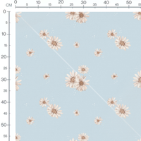 Tissu - Marguerites blanches et beiges sur