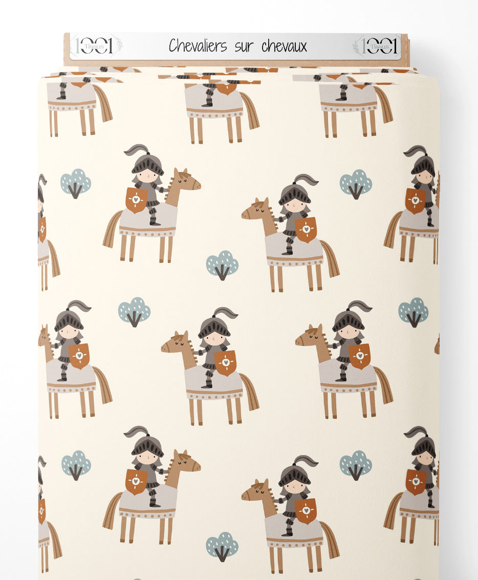Tissu - Chevaliers sur chevaux