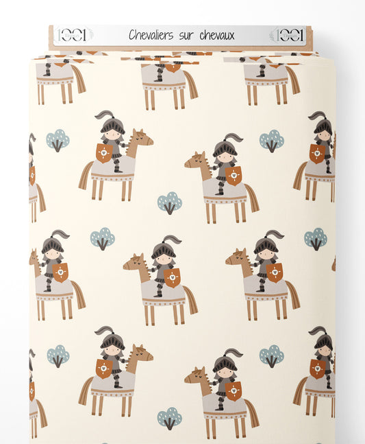 Tissu - Chevaliers sur chevaux