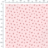 Tissu - Cerises sur fond rose clair