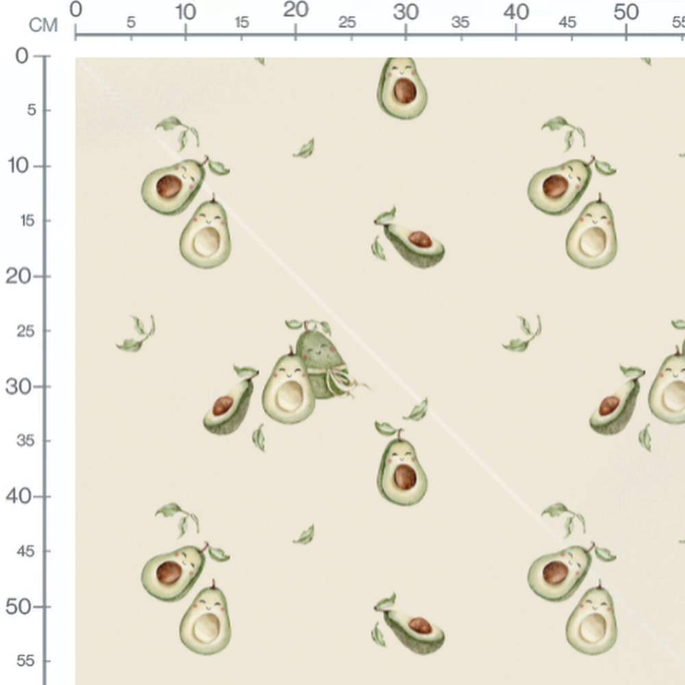Tissu - Avocats avec joues roses