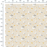 Tissu - Mouettes et frites