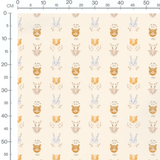 Tissu - Animaux de forêt pastel