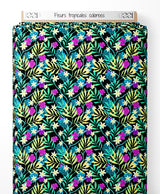 Tissu - Fleurs tropicales colorées