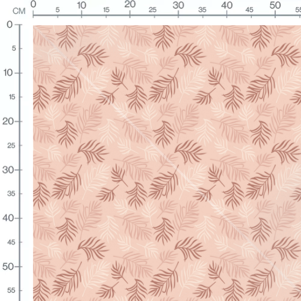 Tissu - Feuilles tropicales roses