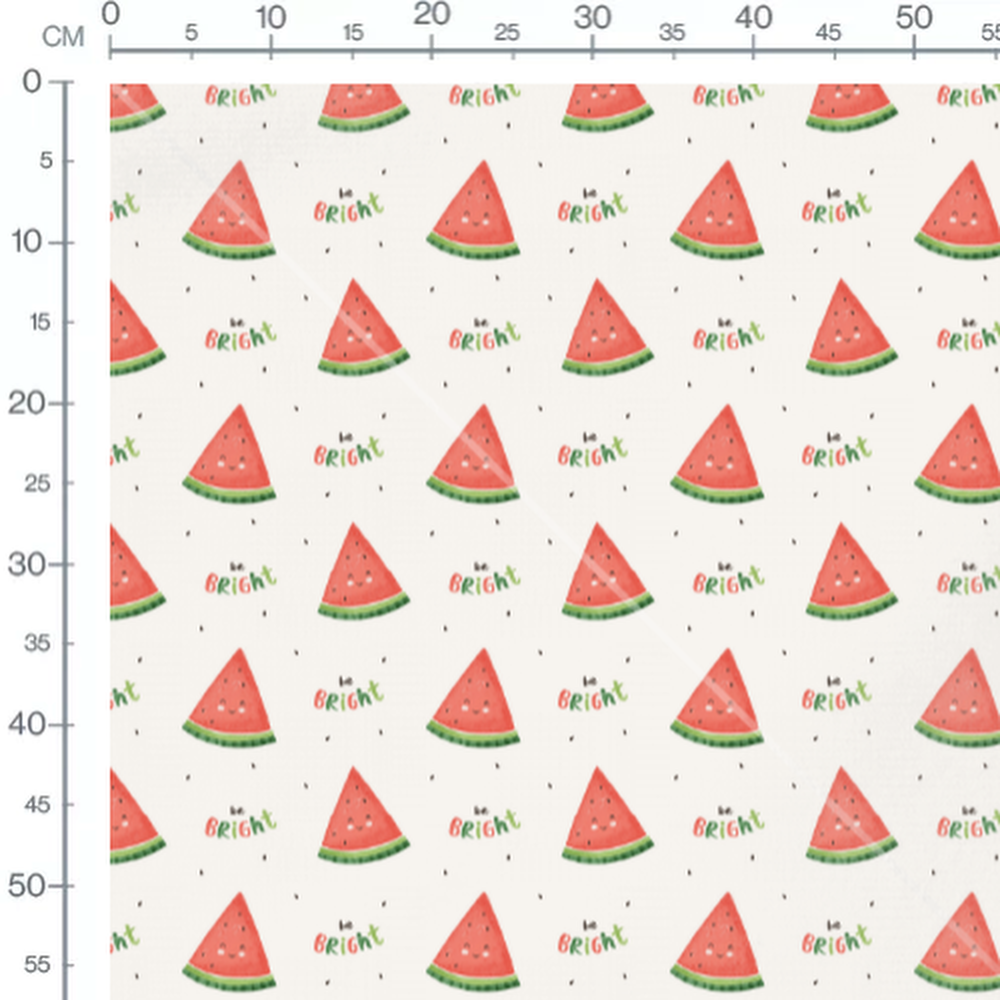 Tissu - Pastèques souriantes et texte