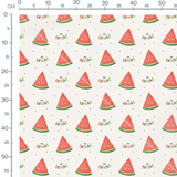 Tissu - Pastèques souriantes et texte